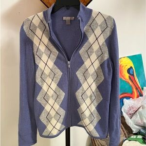 Cashmere Zip Front Cardigan PM